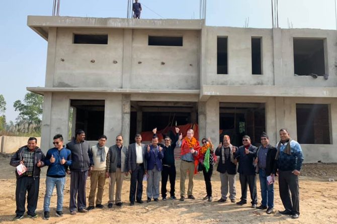 Welcoming respected dignitaries at Dhalkebar branch.